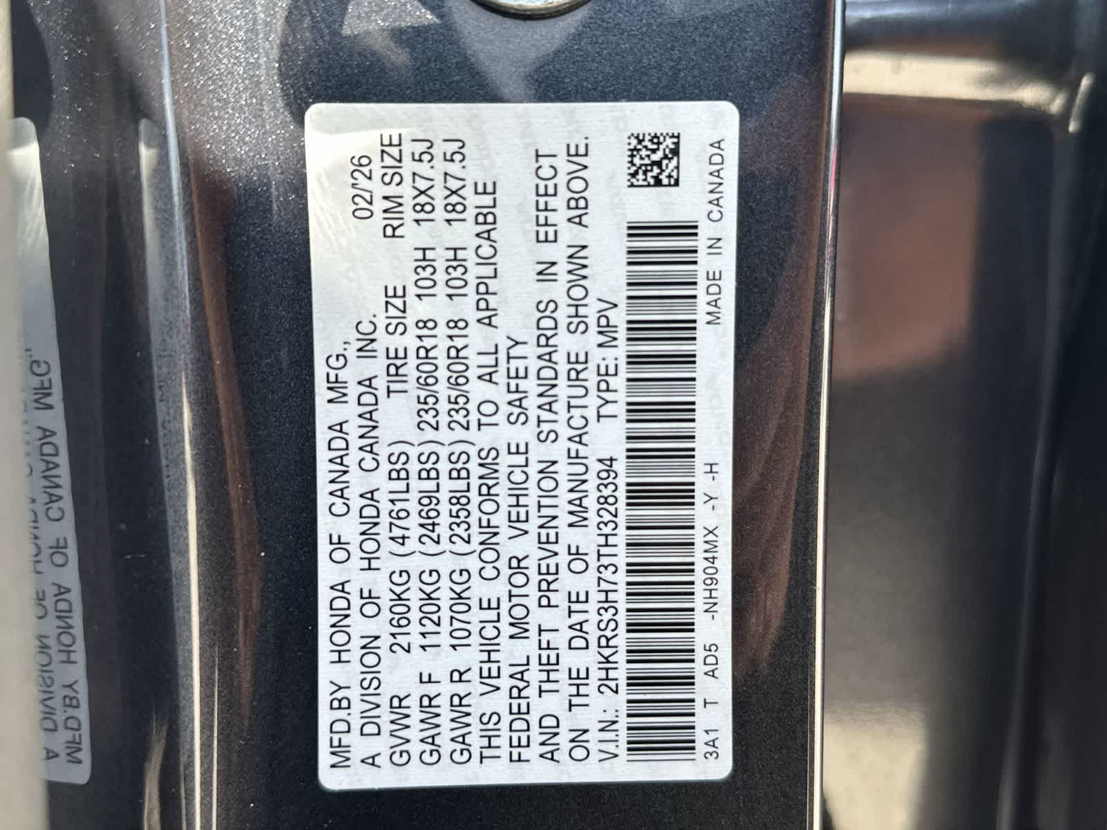 honda cr-v 2026 2HKRS3H73TH328394 image honda cr-v 2026 2HKRS3H73TH328394 image