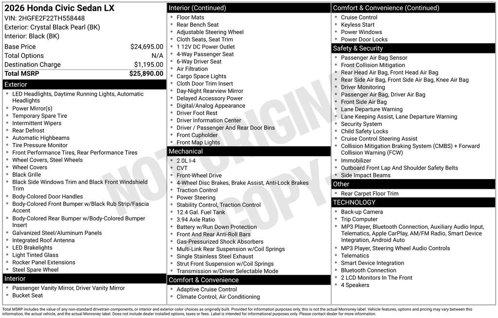 honda civic 2026 2HGFE2F22TH558448 image honda civic 2026 2HGFE2F22TH558448 image