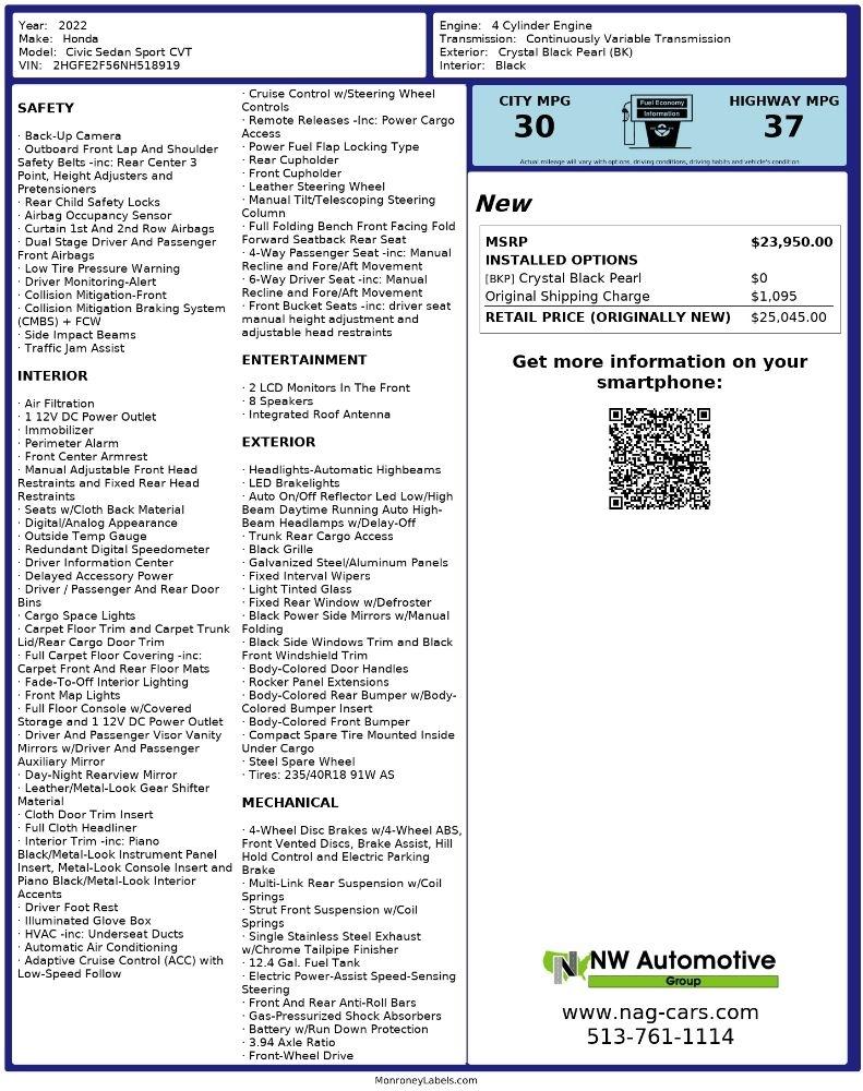honda civic 2022 2HGFE2F56NH518919 image honda civic 2022 2HGFE2F56NH518919 image