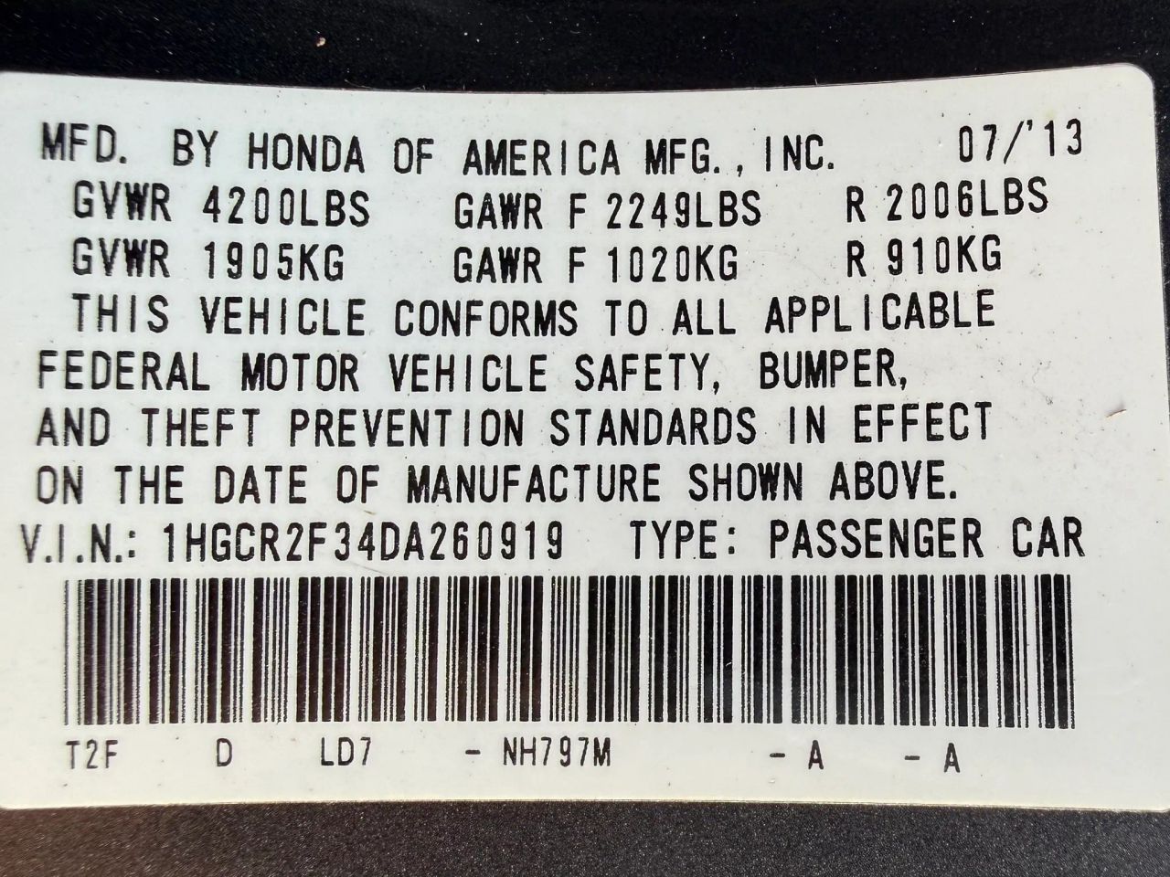 honda accord 2013 1HGCR2F34DA260919 image honda accord 2013 1HGCR2F34DA260919 image