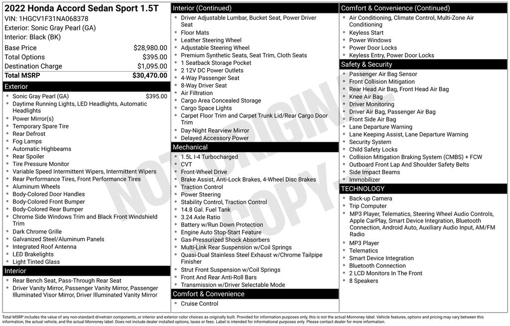 honda accord 2022 1HGCV1F31NA068378 image honda accord 2022 1HGCV1F31NA068378 image