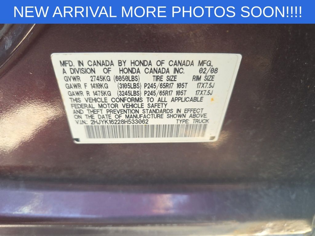 honda ridgeline 2008 2HJYK16228H533062 image honda ridgeline 2008 2HJYK16228H533062 image
