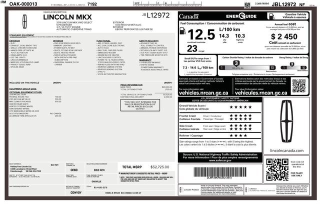 lincoln mkx 2018 2LMPJ8KR0JBL12972 image lincoln mkx 2018 2LMPJ8KR0JBL12972 image