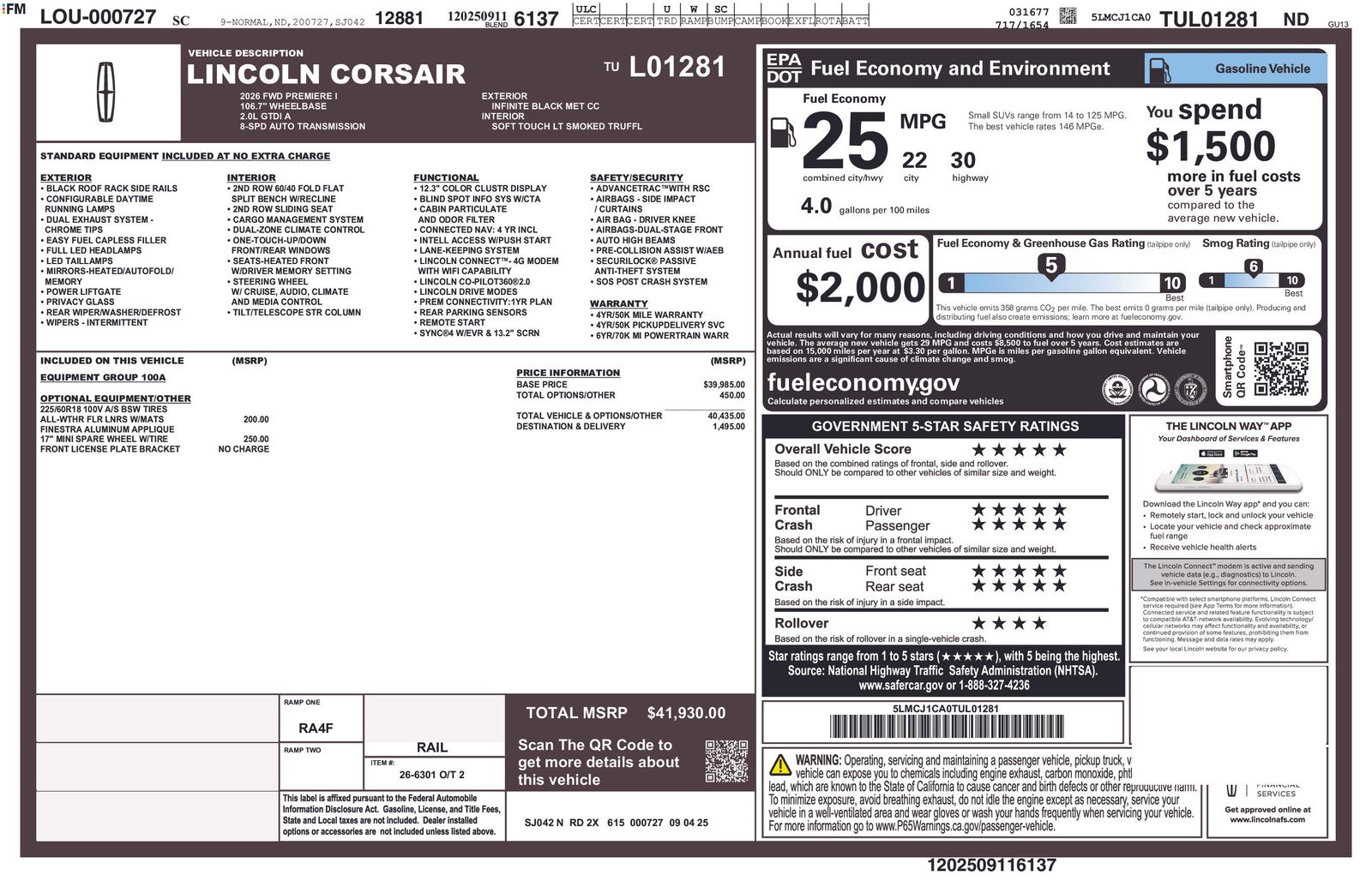 lincoln corsair 2026 5LMCJ1CA0TUL01281 image lincoln corsair 2026 5LMCJ1CA0TUL01281 image