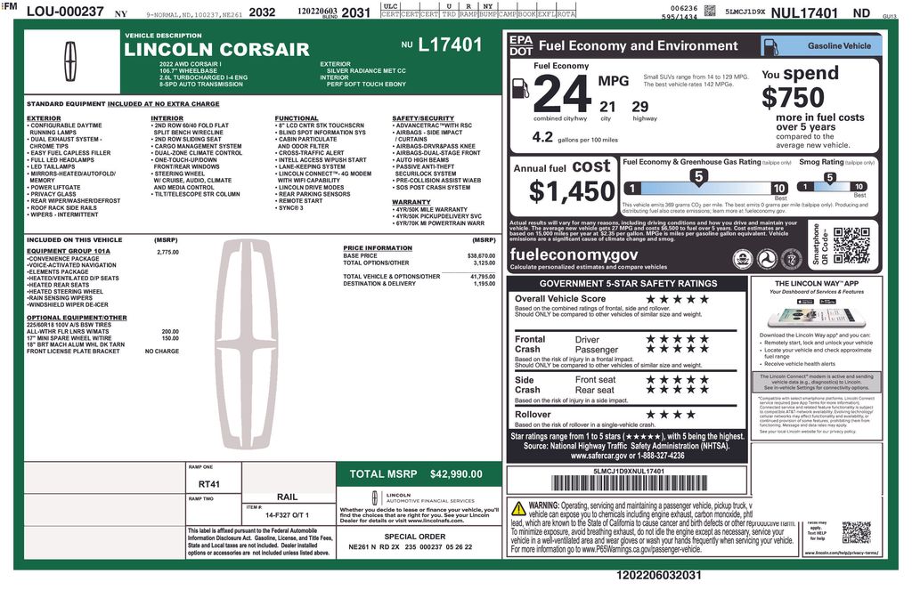 lincoln corsair 2022 5LMCJ1D9XNUL17401 image