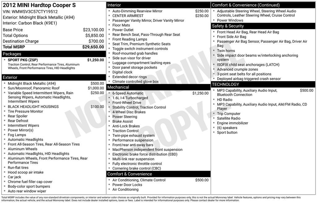 mini cooper 2012 WMWSV3C57CTY19512 image
