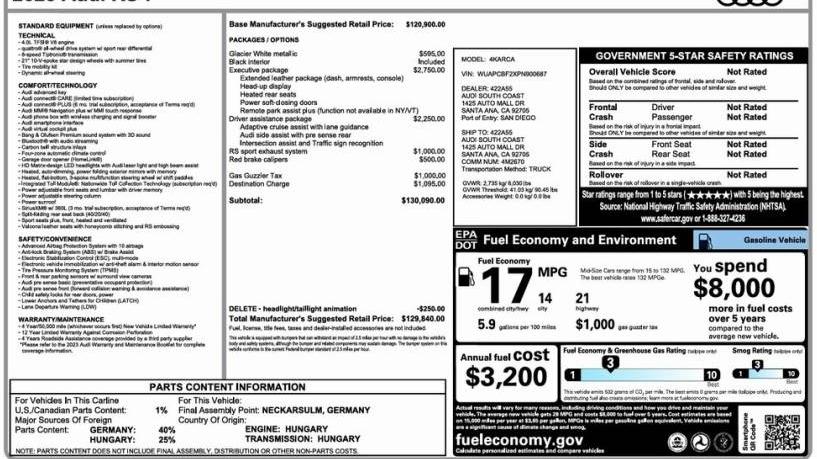 AUDI RS7 2023 WUAPCBF2XPN900687 image