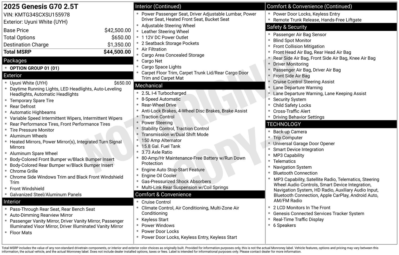 genesis g70 2025 KMTG34SCXSU155978 image genesis g70 2025 KMTG34SCXSU155978 image
