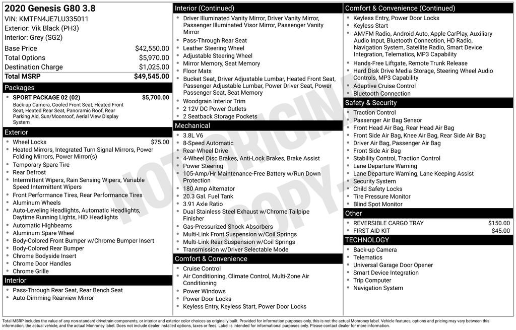 genesis g80 2020 KMTFN4JE7LU335011 image genesis g80 2020 KMTFN4JE7LU335011 image