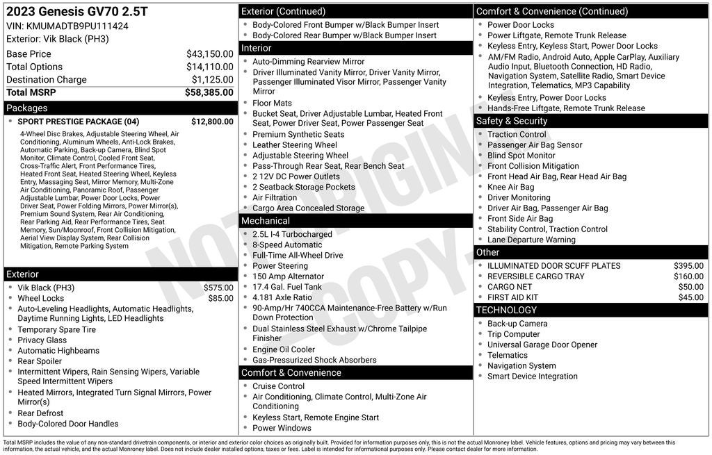 genesis gv70 2023 KMUMADTB9PU111424 image genesis gv70 2023 KMUMADTB9PU111424 image