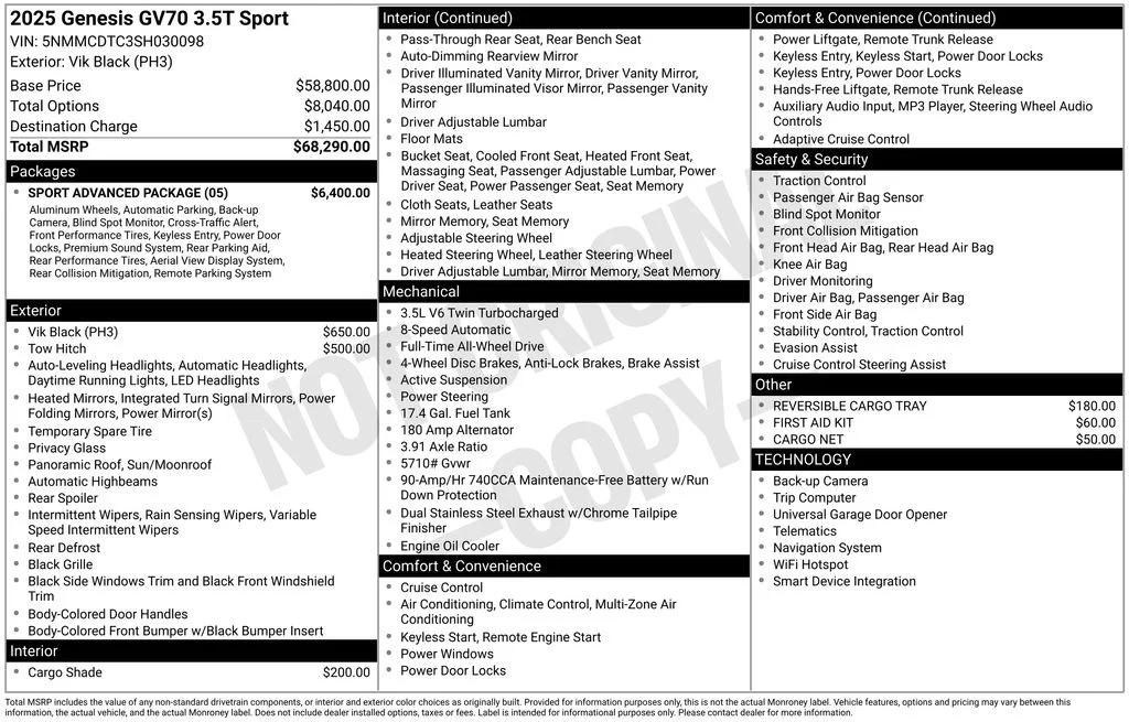 genesis gv70 2025 5NMMCDTC3SH030098 image
