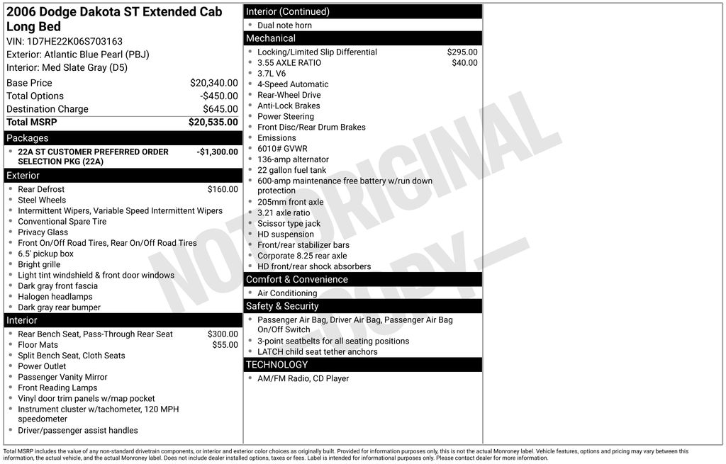 dodge dakota 2006 1D7HE22K06S703163 image dodge dakota 2006 1D7HE22K06S703163 image