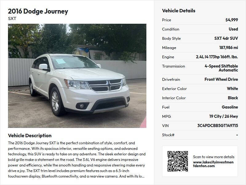 dodge journey 2016 3C4PDCBB5GT149715 image dodge journey 2016 3C4PDCBB5GT149715 image
