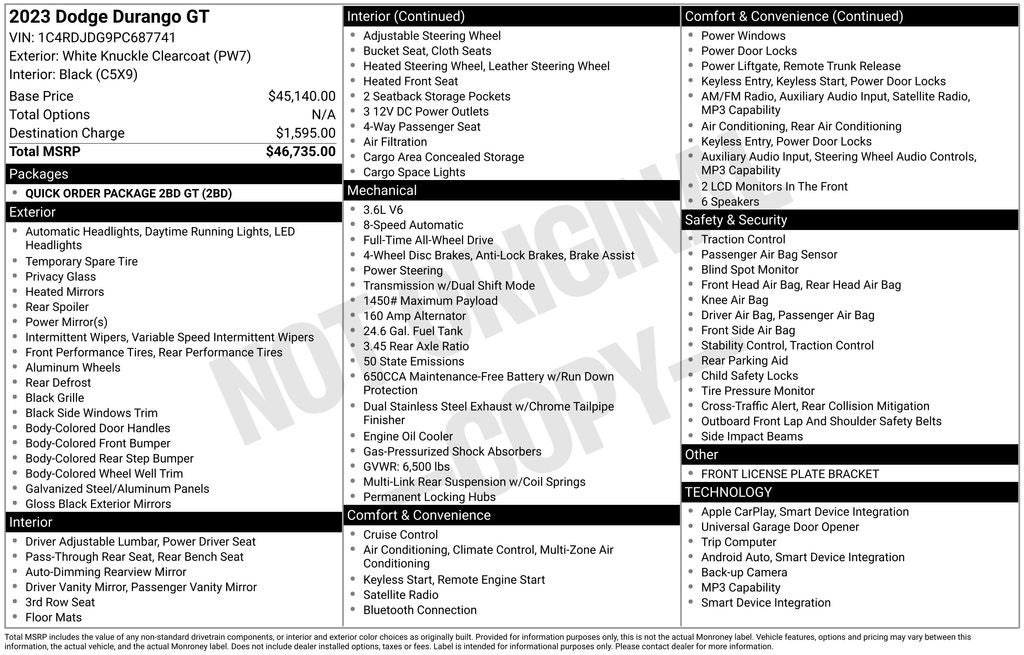 dodge durango 2023 1C4RDJDG9PC687741 image dodge durango 2023 1C4RDJDG9PC687741 image