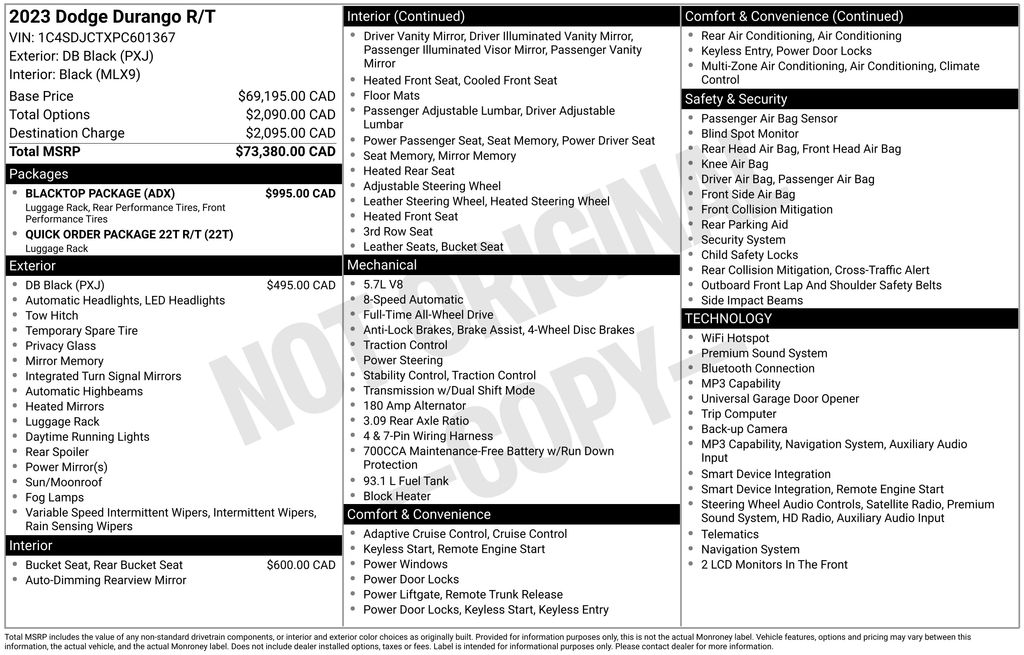 dodge durango 2023 1C4SDJCTXPC601367 image dodge durango 2023 1C4SDJCTXPC601367 image