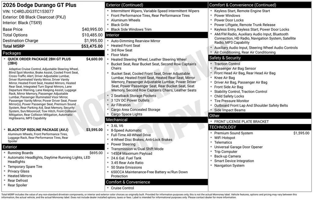 dodge durango 2026 1C4RDJDG3TC153077 image dodge durango 2026 1C4RDJDG3TC153077 image
