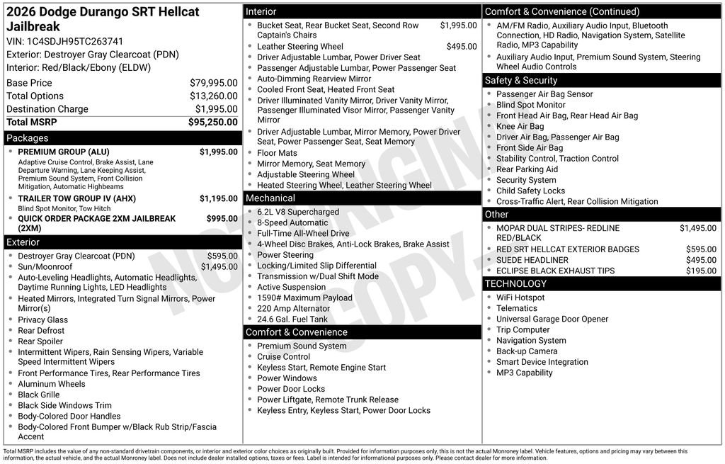 dodge durango 2026 1C4SDJH95TC263741 image dodge durango 2026 1C4SDJH95TC263741 image