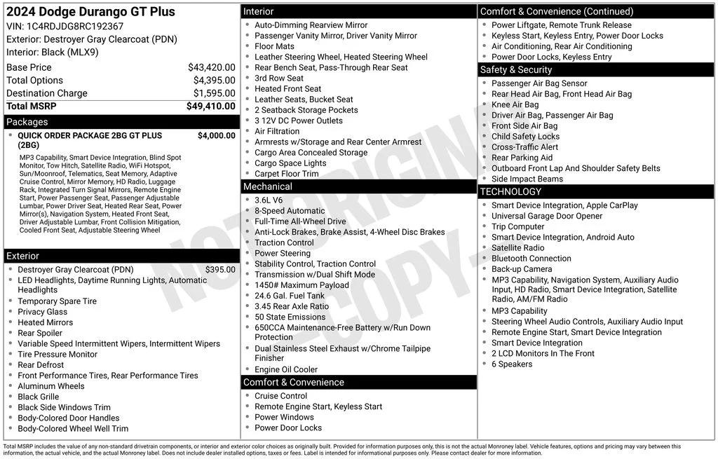 dodge durango 2024 1C4RDJDG8RC192367 image dodge durango 2024 1C4RDJDG8RC192367 image