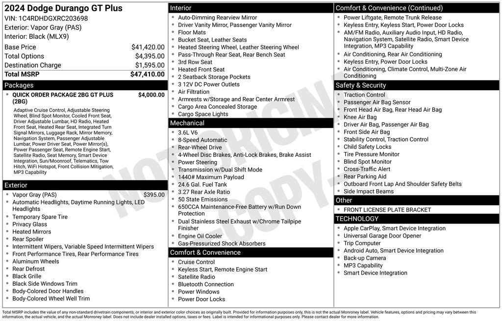dodge durango 2024 1C4RDHDGXRC203698 image dodge durango 2024 1C4RDHDGXRC203698 image