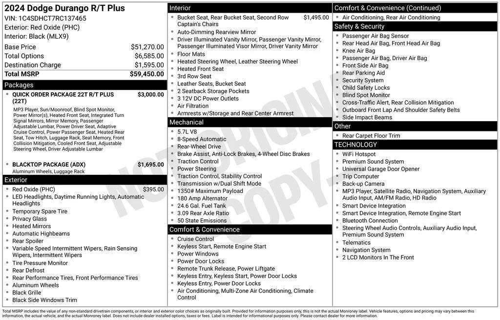 dodge durango 2024 1C4SDHCT7RC137465 image dodge durango 2024 1C4SDHCT7RC137465 image
