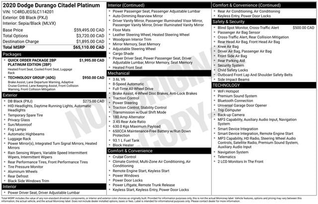 dodge durango 2020 1C4RDJEG5LC114201 image dodge durango 2020 1C4RDJEG5LC114201 image