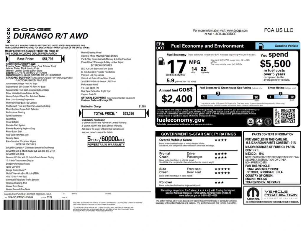 dodge durango 2022 1C4SDJCT7NC104984 image dodge durango 2022 1C4SDJCT7NC104984 image