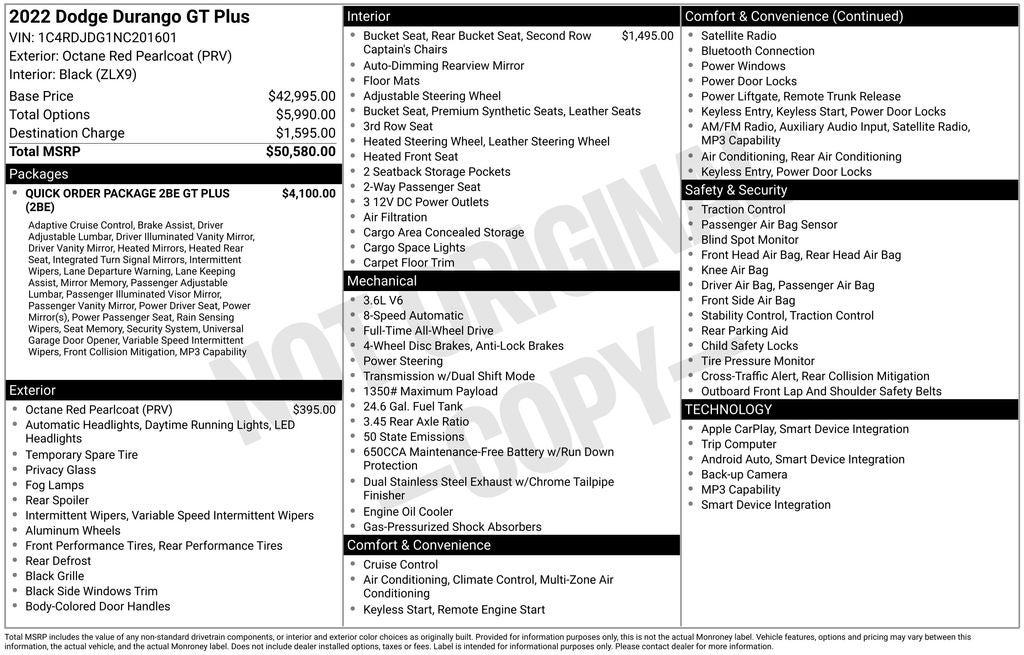 dodge durango 2022 1C4RDJDG1NC201601 image dodge durango 2022 1C4RDJDG1NC201601 image