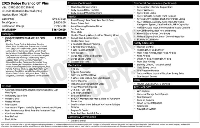 dodge durango 2025 1C4RDJDG2SC518492 image dodge durango 2025 1C4RDJDG2SC518492 image