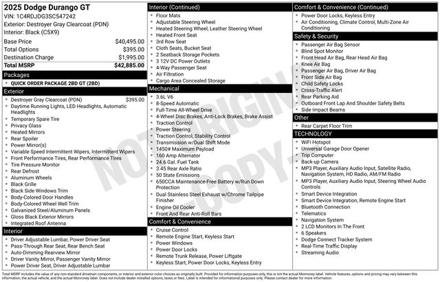 dodge durango 2025 1C4RDJDG3SC547242 image dodge durango 2025 1C4RDJDG3SC547242 image