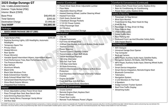 dodge durango 2025 1C4RDJDG8SC554302 image dodge durango 2025 1C4RDJDG8SC554302 image