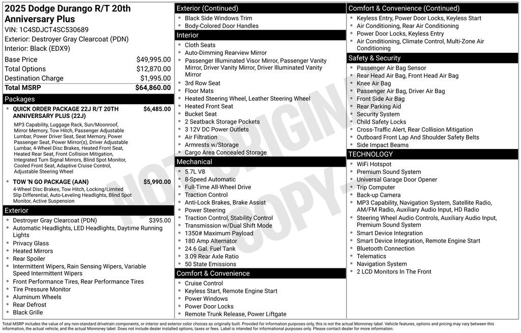 dodge durango 2025 1C4SDJCT4SC530689 image dodge durango 2025 1C4SDJCT4SC530689 image