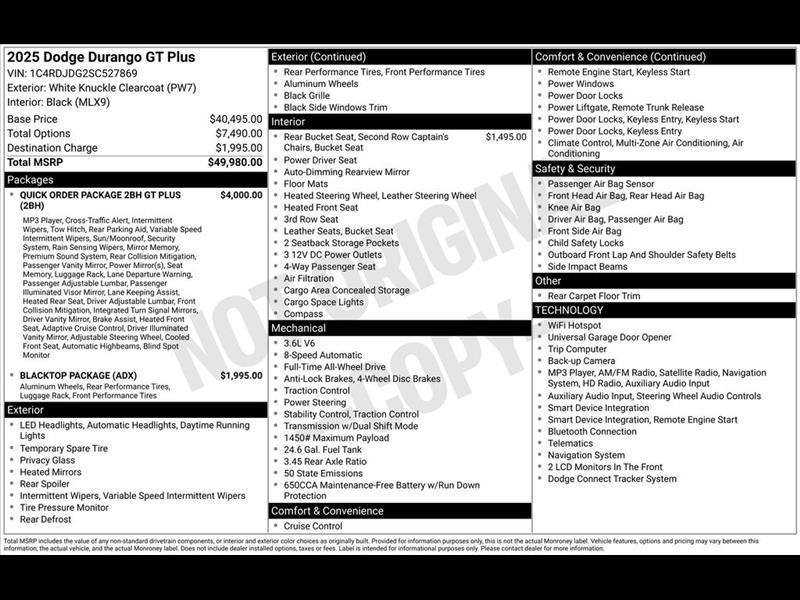 dodge durango 2025 1C4RDJDG2SC527869 image dodge durango 2025 1C4RDJDG2SC527869 image