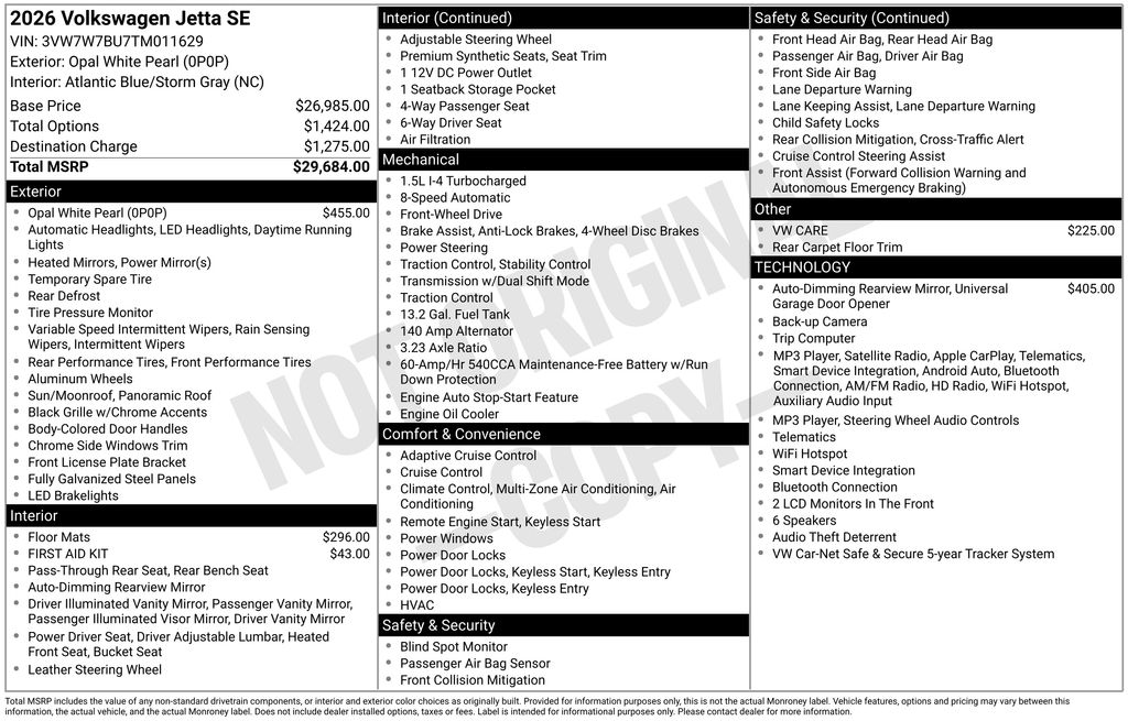 volkswagen jetta 2026 3VW7W7BU7TM011629 image volkswagen jetta 2026 3VW7W7BU7TM011629 image