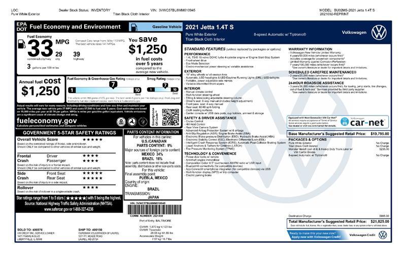 volkswagen jetta 2021 3VWC57BU8MM010945 image volkswagen jetta 2021 3VWC57BU8MM010945 image
