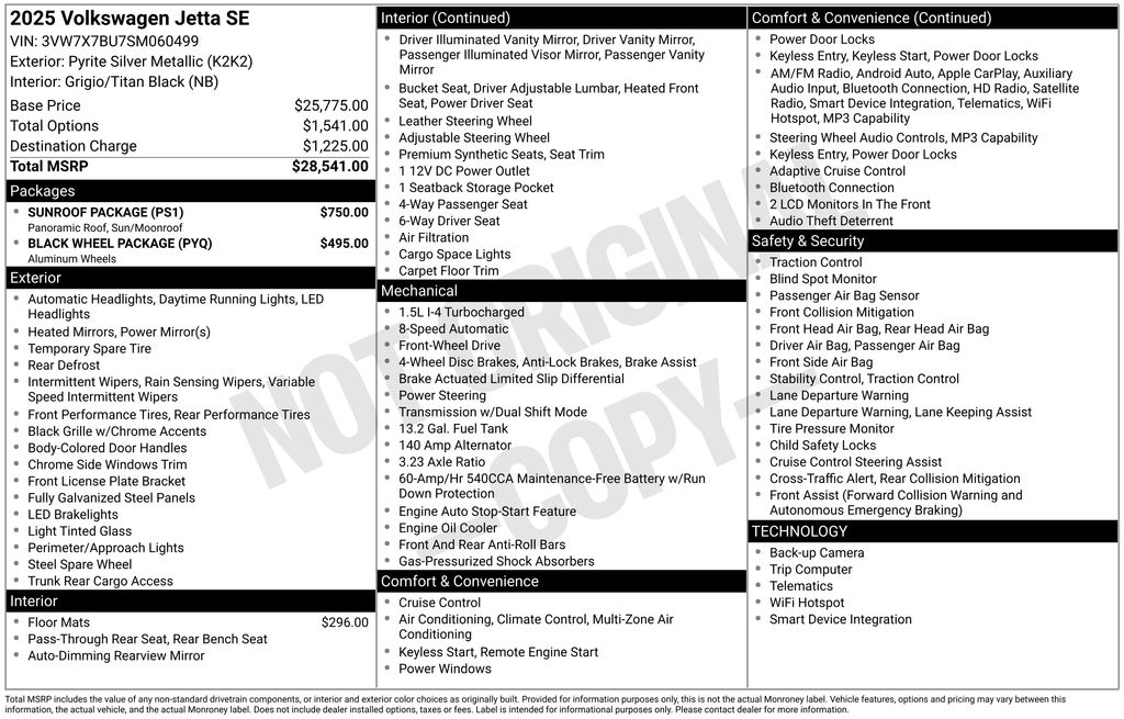 volkswagen jetta 2025 3VW7X7BU7SM060499 image volkswagen jetta 2025 3VW7X7BU7SM060499 image