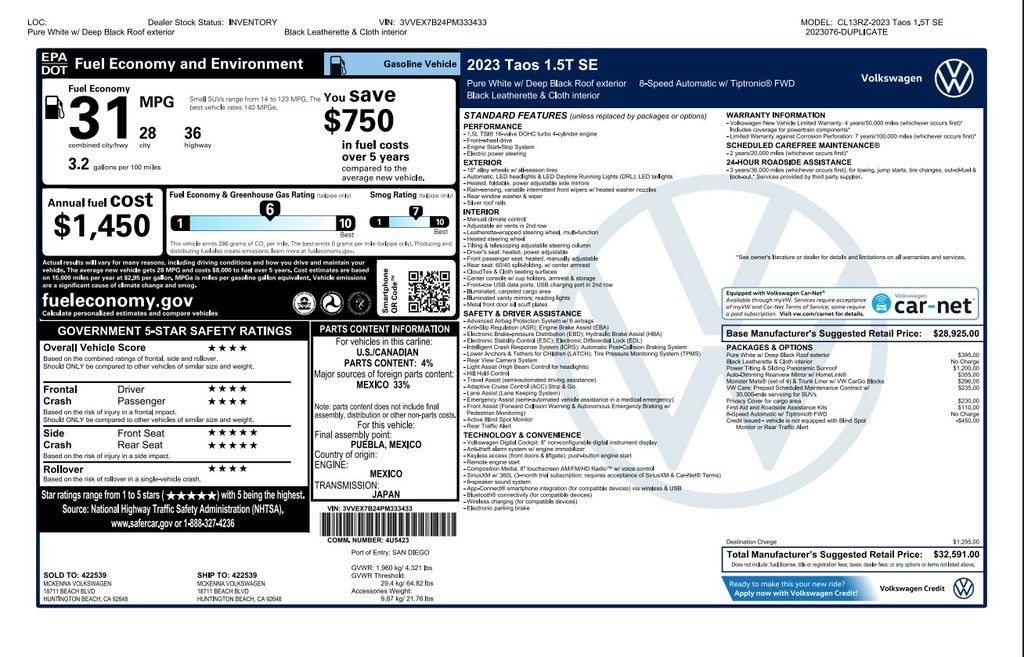 volkswagen taos 2023 3VVEX7B24PM333433 image volkswagen taos 2023 3VVEX7B24PM333433 image