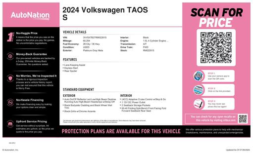 volkswagen taos 2024 3VV5X7B27RM022615 image volkswagen taos 2024 3VV5X7B27RM022615 image