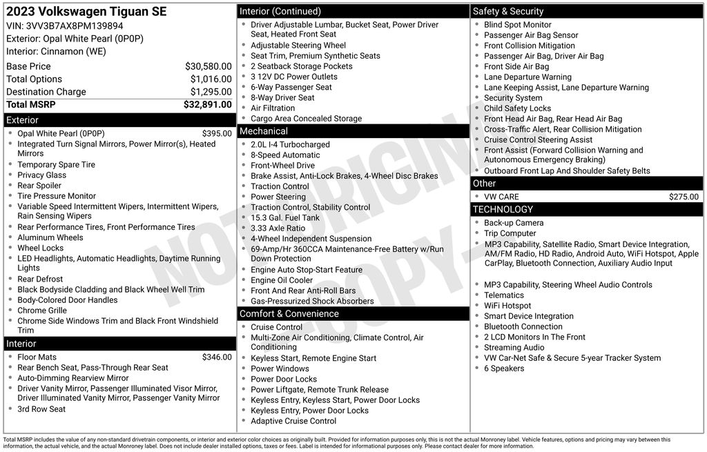 volkswagen tiguan 2023 3VV3B7AX8PM139894 image volkswagen tiguan 2023 3VV3B7AX8PM139894 image
