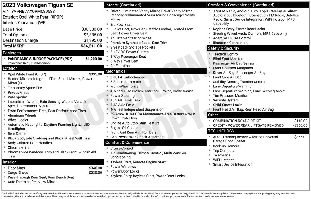 volkswagen tiguan 2023 3VVNB7AX0PM080588 image volkswagen tiguan 2023 3VVNB7AX0PM080588 image