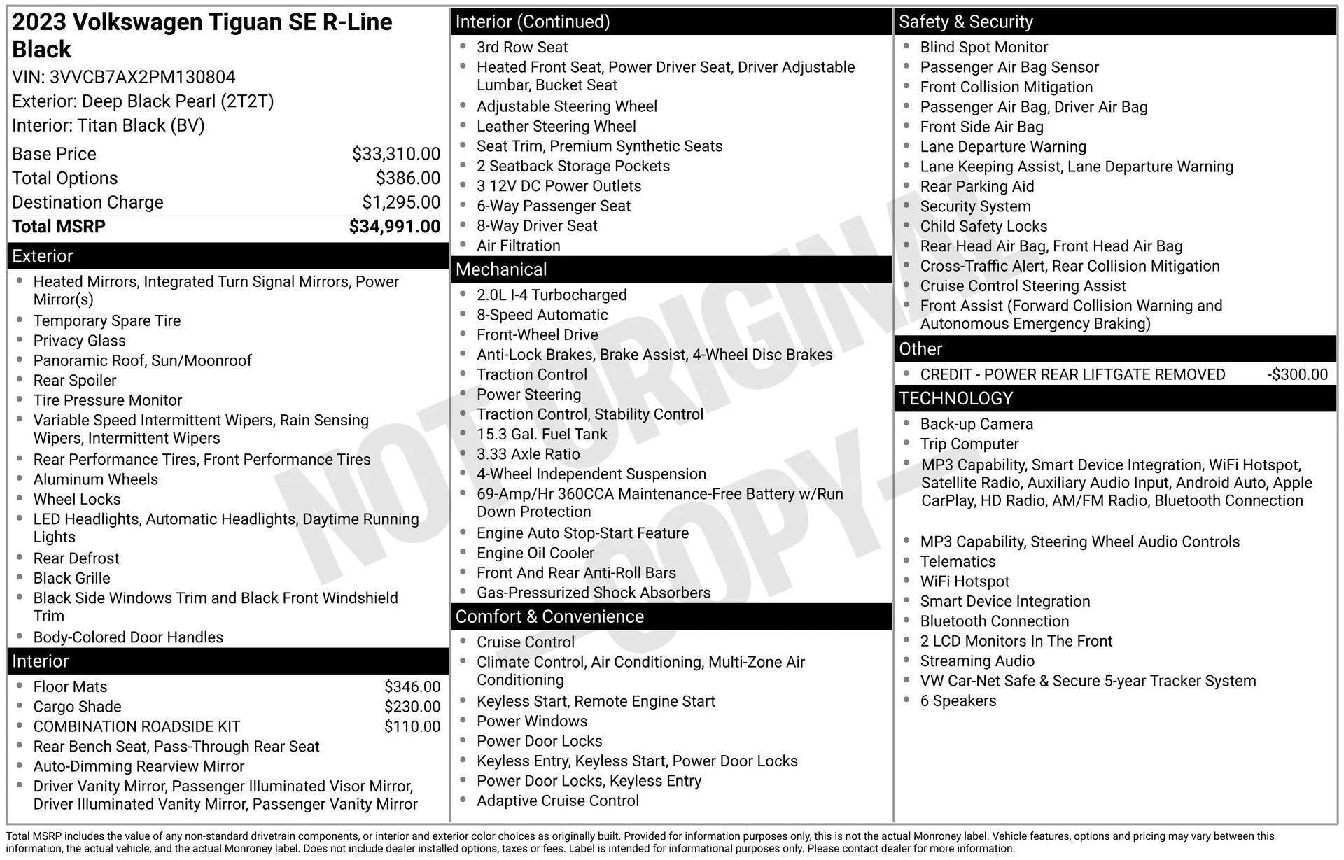 volkswagen tiguan 2023 3VVCB7AX2PM130804 image volkswagen tiguan 2023 3VVCB7AX2PM130804 image