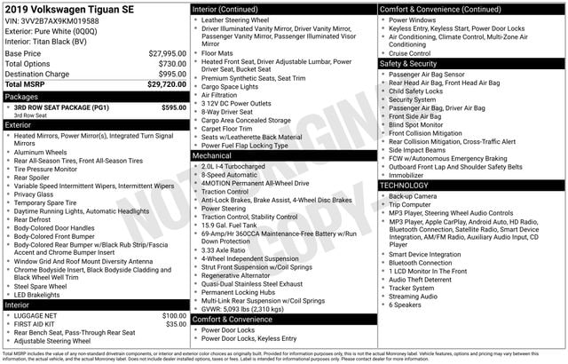 volkswagen tiguan 2019 3VV2B7AX9KM019588 image volkswagen tiguan 2019 3VV2B7AX9KM019588 image