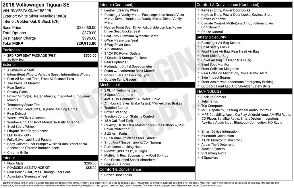 volkswagen tiguan 2018 3VV2B7AX0JM158295 image volkswagen tiguan 2018 3VV2B7AX0JM158295 image