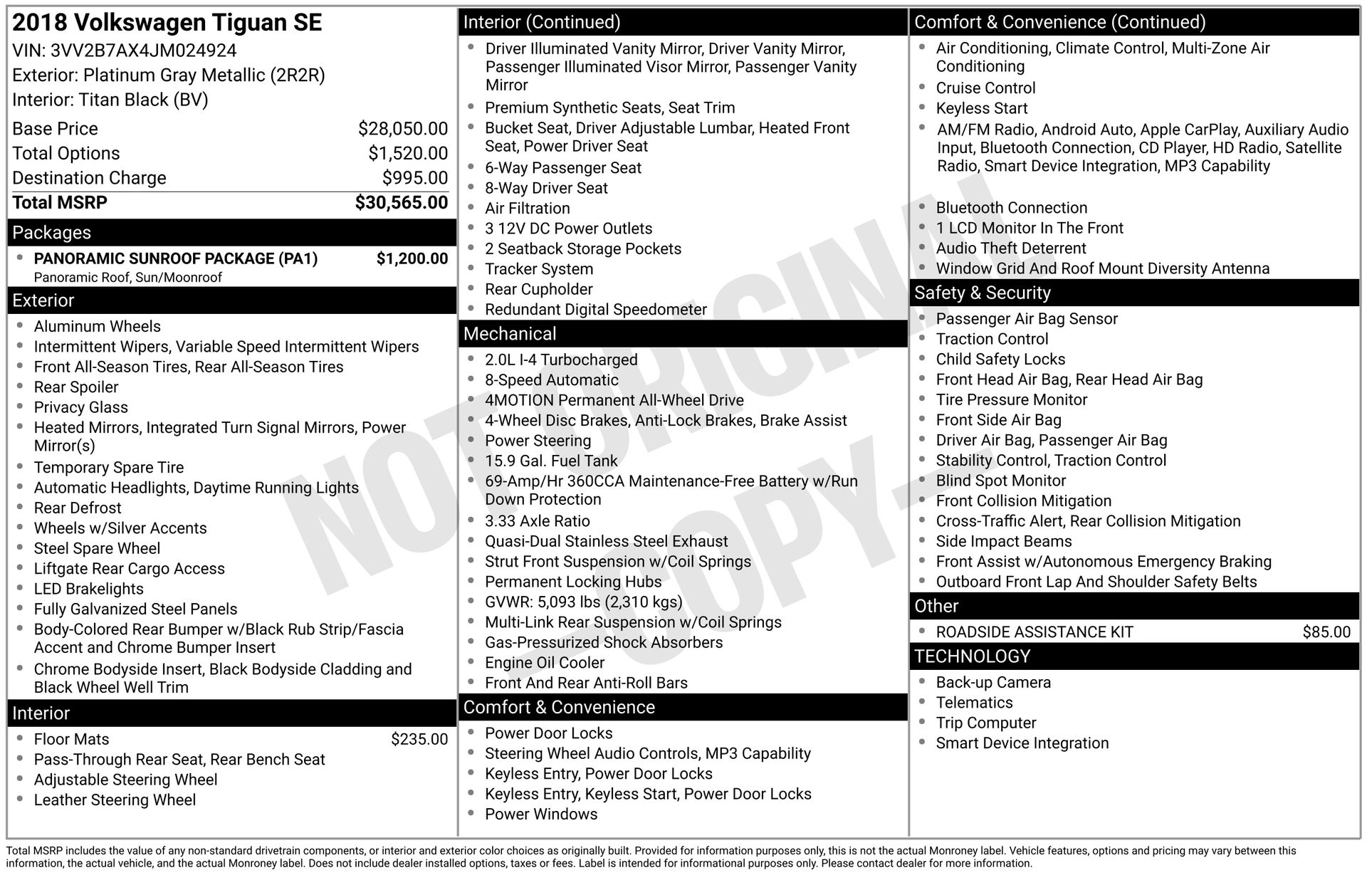 volkswagen tiguan 2018 3VV2B7AX4JM024924 image volkswagen tiguan 2018 3VV2B7AX4JM024924 image