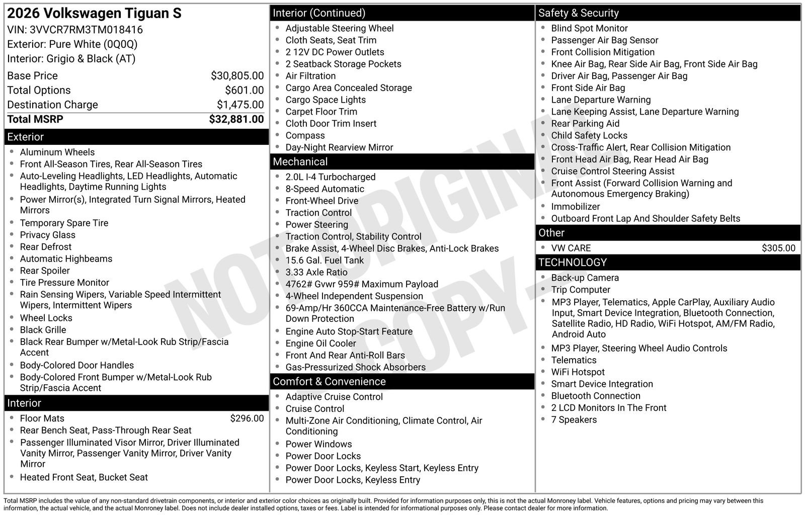 volkswagen tiguan 2026 3VVCR7RM3TM018416 image volkswagen tiguan 2026 3VVCR7RM3TM018416 image