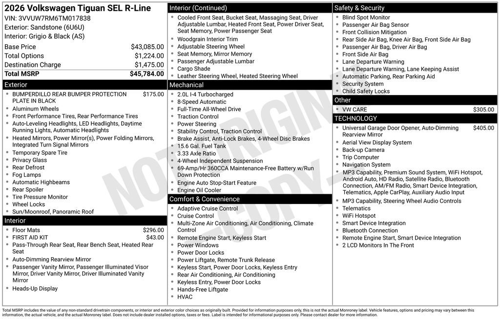 volkswagen tiguan 2026 3VVUW7RM6TM017838 image volkswagen tiguan 2026 3VVUW7RM6TM017838 image