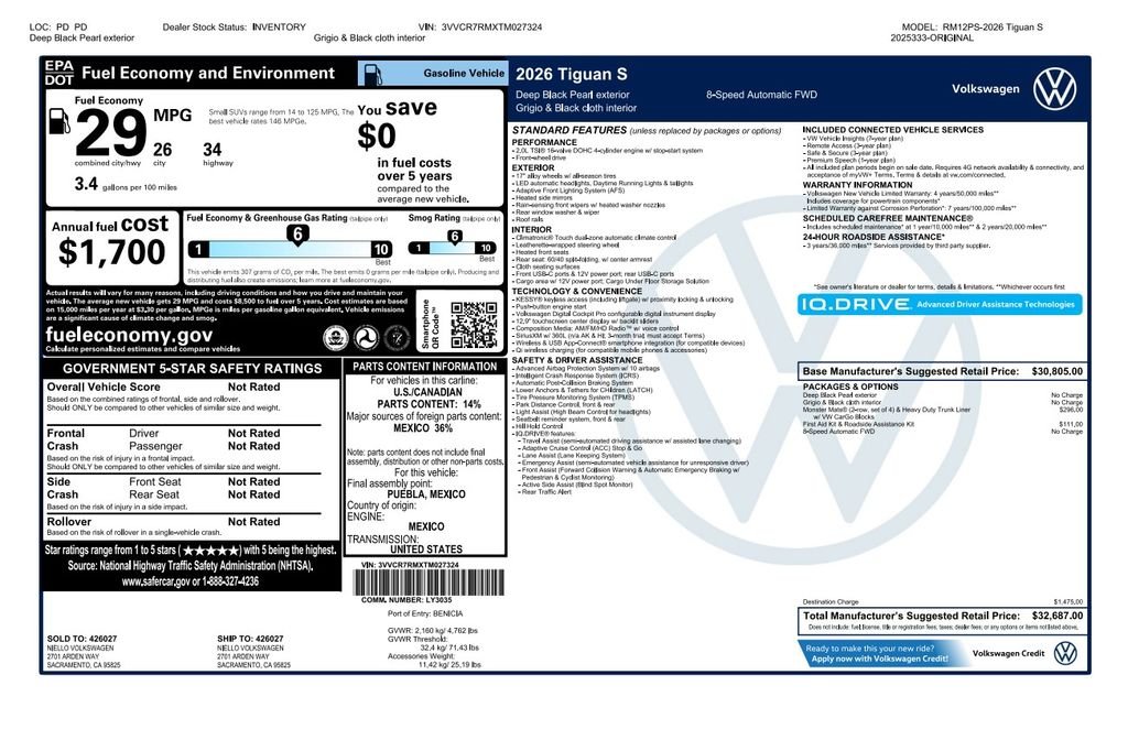 volkswagen tiguan 2026 3VVCR7RMXTM027324 image volkswagen tiguan 2026 3VVCR7RMXTM027324 image