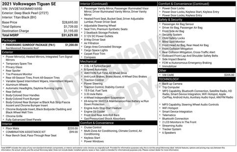 volkswagen tiguan 2021 3VV2B7AX3MM016950 image volkswagen tiguan 2021 3VV2B7AX3MM016950 image