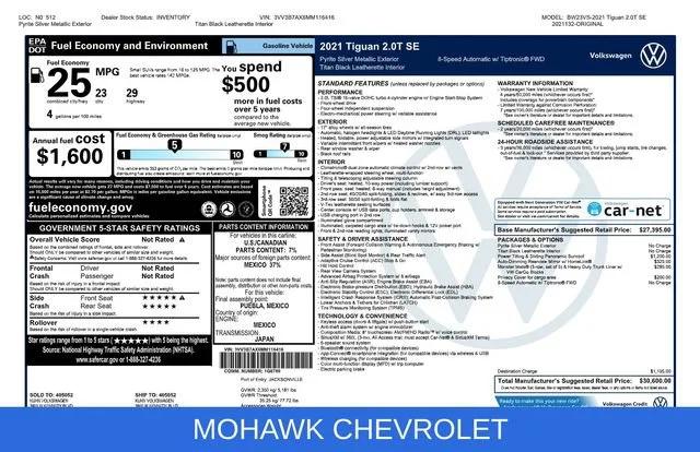 volkswagen tiguan 2021 3VV3B7AX6MM116416 image volkswagen tiguan 2021 3VV3B7AX6MM116416 image