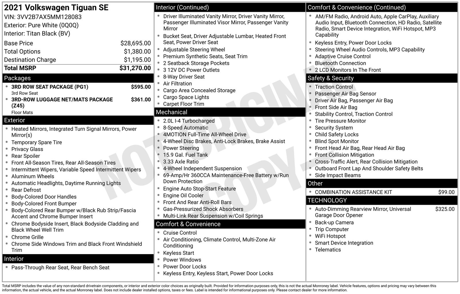 volkswagen tiguan 2021 3VV2B7AX5MM128083 image volkswagen tiguan 2021 3VV2B7AX5MM128083 image