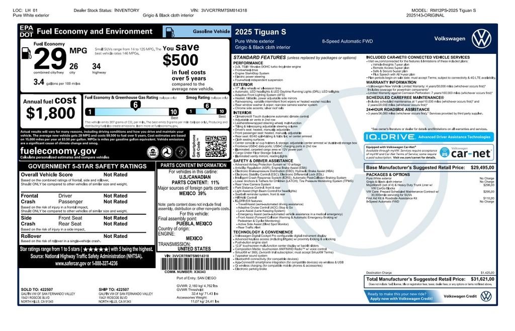 volkswagen tiguan 2025 3VVCR7RM7SM014318 image volkswagen tiguan 2025 3VVCR7RM7SM014318 image